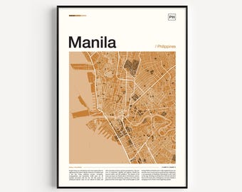 Manila Map Print, Manila Poster, Manila Map, Manila Print, Manila Wall Art, Manila Art Print, Map Poster, Map Wall Art, Philippines Print