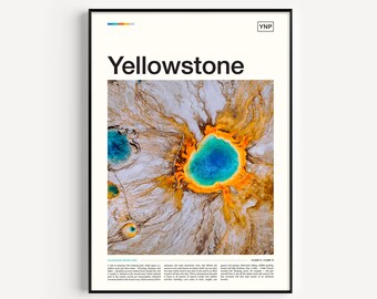 Yellowstone National Park Art Print, Wyoming Travel Poster