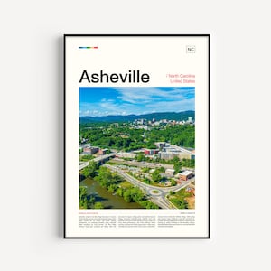 Asheville North Carolina Poster, Blue Ridge Mountains Wall Art Print, Scenic Landscape Photography, Travel Decor, Wanderlust Gift