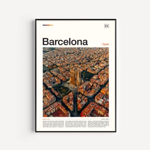 Barcelona Poster Druck, Malerische Spanien Reise Wandkunst für Wohnkultur, Europäische Stadt Druck Geschenk für Reisende und Kunstliebhaber