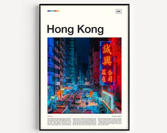 Hong Kong Print, Hong Kong Poster, Hong Kong Art, Hong Kong Wall Art, Hong Kong Skyline, Hong Kong China, Travel Poster, Printable Wall Art