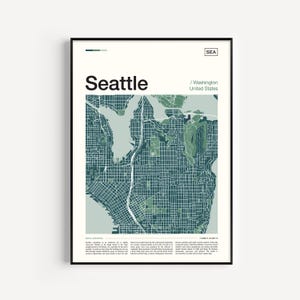 Impressão de mapa de Seattle, pôster de Seattle, mapa de Seattle, impressão de Seattle, arte de parede de Seattle, impressão de arte de Seattle, pôster de mapa, arte de parede de mapa, arte de Seattle