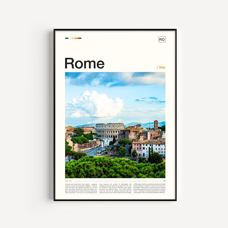 Rome Print, Rome Poster, Rome Wall Art, Rome Travel Poster, Rome Art Print, Rome Italy Print, Italy Wall Art, Italy Poster, Ancient Rome image 1