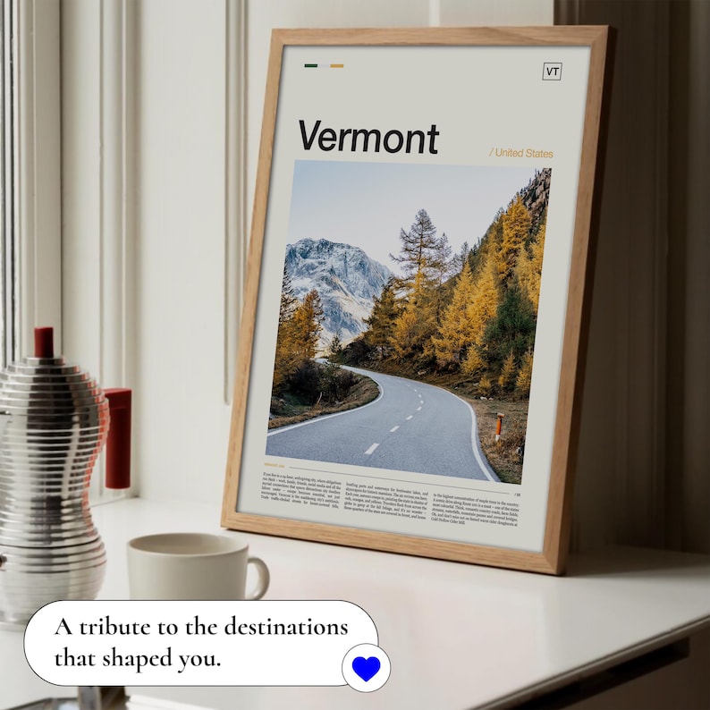 Vermont Print, Vermont Art, Vermont Poster, Vermont Wall Art, Vermont Landscape, Vermont Travel Poster Vermont Photography Vermont Art Print image 3