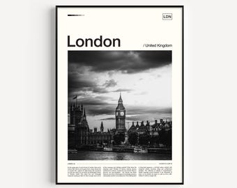 London Black and White Photography Print, Travel Wall Art