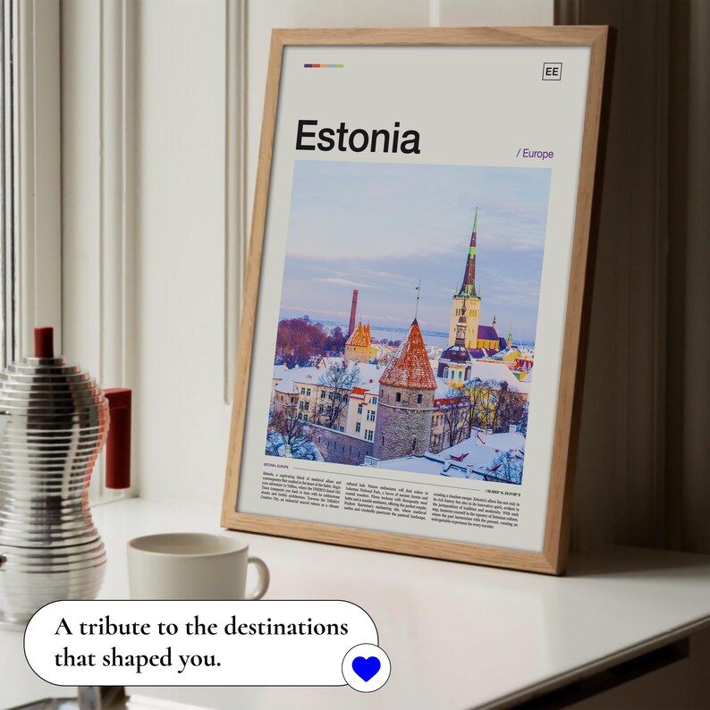 Estonia Print, Estonia Poster, Estonia Wall Art, Estonia Art Print, Estonia Photo, Estonia Photography, Estonia Decor, Estonia Skyline image 3