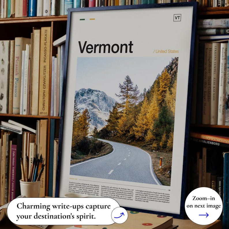 Vermont Print, Vermont Art, Vermont Poster, Vermont Wall Art, Vermont Landscape, Vermont Travel Poster Vermont Photography Vermont Art Print image 8