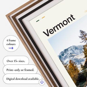 Vermont Print, Vermont Art, Vermont Poster, Vermont Wall Art, Vermont Landscape, Vermont Travel Poster Vermont Photography Vermont Art Print image 4