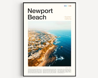 Newport Beach Luftbild Art Print: Kalifornien Küsten Wanddeko
