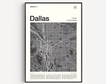 Dallas Map Print, Dallas Poster, Dallas Map, Dallas Print, Dallas Wall Art, Dallas Art Print, Map Poster, Map Wall Art, Dallas Decor