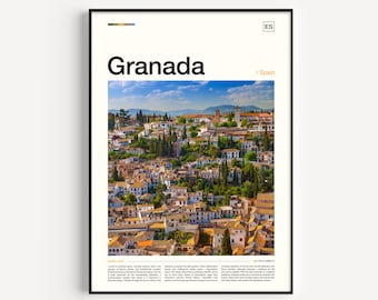 Granada Art, Granada Spain, Spain Travel Poster, Spain Art, Granada Travel, Spain Poster, Granada Poster, Spain Print, Spain Wall Art