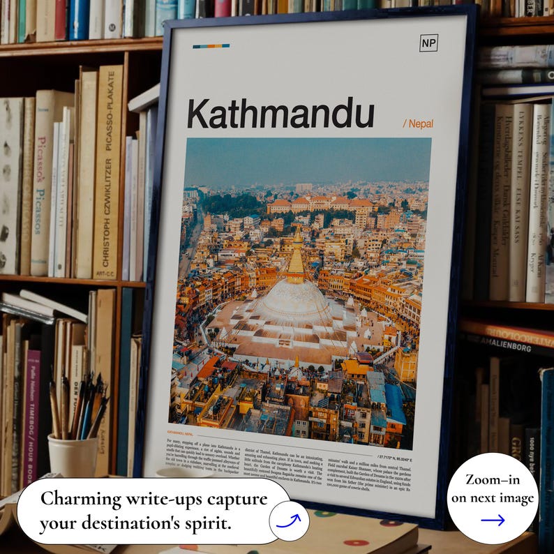 Kathmandu Print, Nepal Travel Poster with Scenic Photography, City Wall Artwork, Travel Photo, Wanderlust Decor, and Art Print image 8
