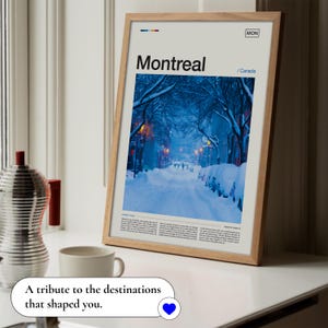 Montréal winterlandschap kunstdruk: Canada reisposter afbeelding 3
