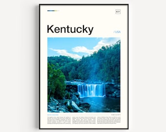 Poster di viaggio del Kentucky: stampa artistica con fotografia di paesaggio