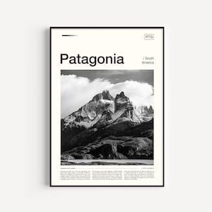 Impression paysage Patagonie : photographie de voyage en noir et blanc