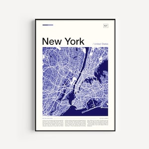 Impressão de mapa de Nova York, pôster de Nova York, mapa da cidade de Nova York, impressão de Nova York, arte de parede de Nova York, impressão de arte de Nova York, pôster de mapa, arte de parede de mapa
