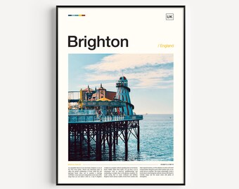 Brighton Pier Art Print, England Travel Poster