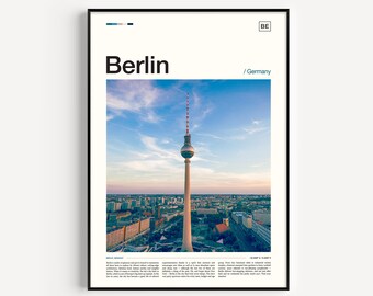 Póster de Berlín, Arte mural de Berlín, Lámina artística de Berlín, Impresión de Berlín, Foto de Berlín, Horizonte de Berlín, Fotografía de Berlín, Decoración de Berlín, Alemania