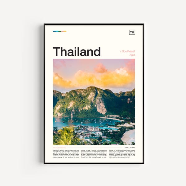 Thailand Reseposter: Kustlandskap Konsttryck