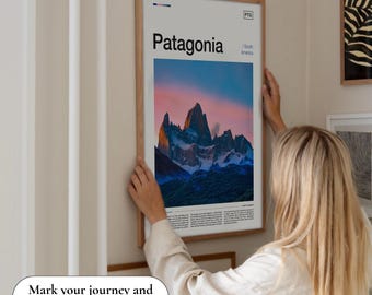 Patagonia Travel Poster, Argentina Art Print for Home Decor