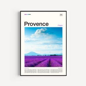 Póster de provincia, Impresión de provincia, Póster de Francia, Arte francés, Impresión de Francia, Arte mural francés, Lavanda de Provenza, Campiña francesa