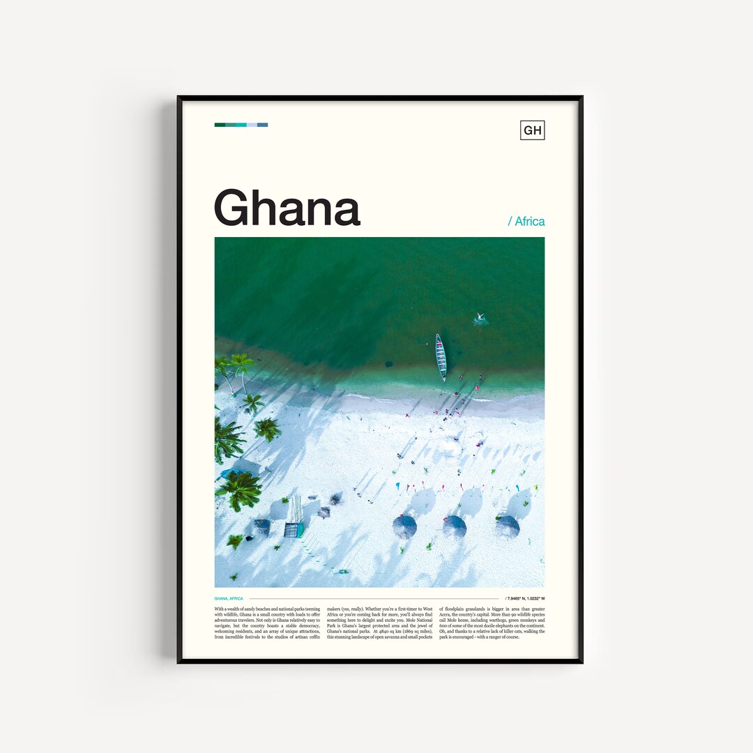 Ghana Print Ghana Poster Ghana Wall Art Ghana Art Print Etsy