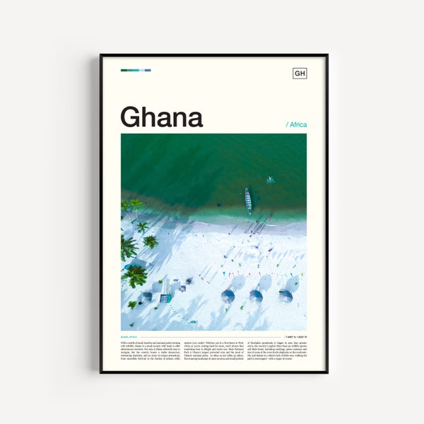 Ghana print, Ghana poster, kunst aan de muur Ghana, Ghana Art Print, Ghana decor, Ghana Afrika, Ghana foto, Ghana artwork, Ghana reizen