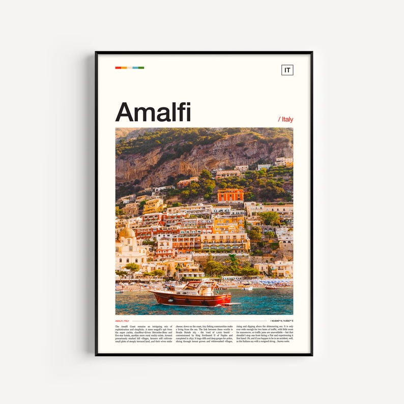 Amalfi Print, Amalfi Poster, Amalfi Wall Art, Amalfi Art Print, Italy Art Print, Amalfi Coast Print, Amalfi Coast Art, Italy Poster image 1