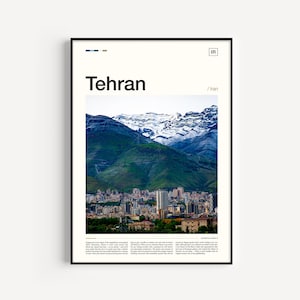 Tehran Travel Poster: Iran Cityscape Art Print