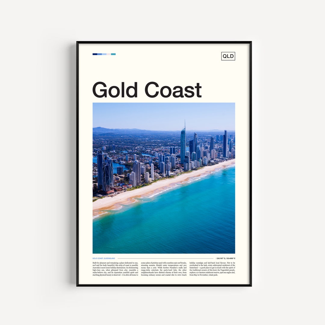 Gold Coast Print, Gold Coast Poster, Gold Coast Wall Art, Gold Coast