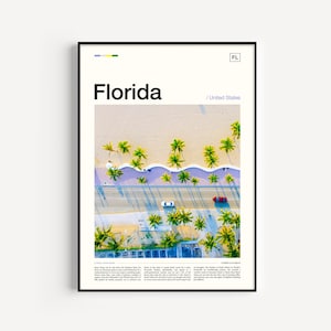Florida Beach Aerial Art Print: Coastal Travel Poster
