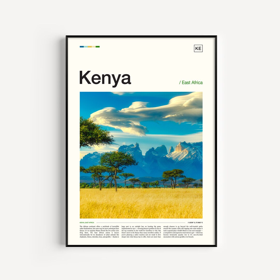 Kenya Print, Kenya Poster, Kenya Wall Art, Kenya Art Print, Kenya
