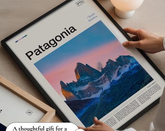 Patagonia Travel Poster, Argentina Art Print for Home Decor