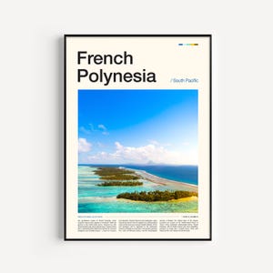 Impresión de la Polinesia Francesa, póster de la Polinesia Francesa, arte mural de la Polinesia Francesa, impresión artística de la Polinesia Francesa, foto de la Polinesia Francesa, impresión de playa
