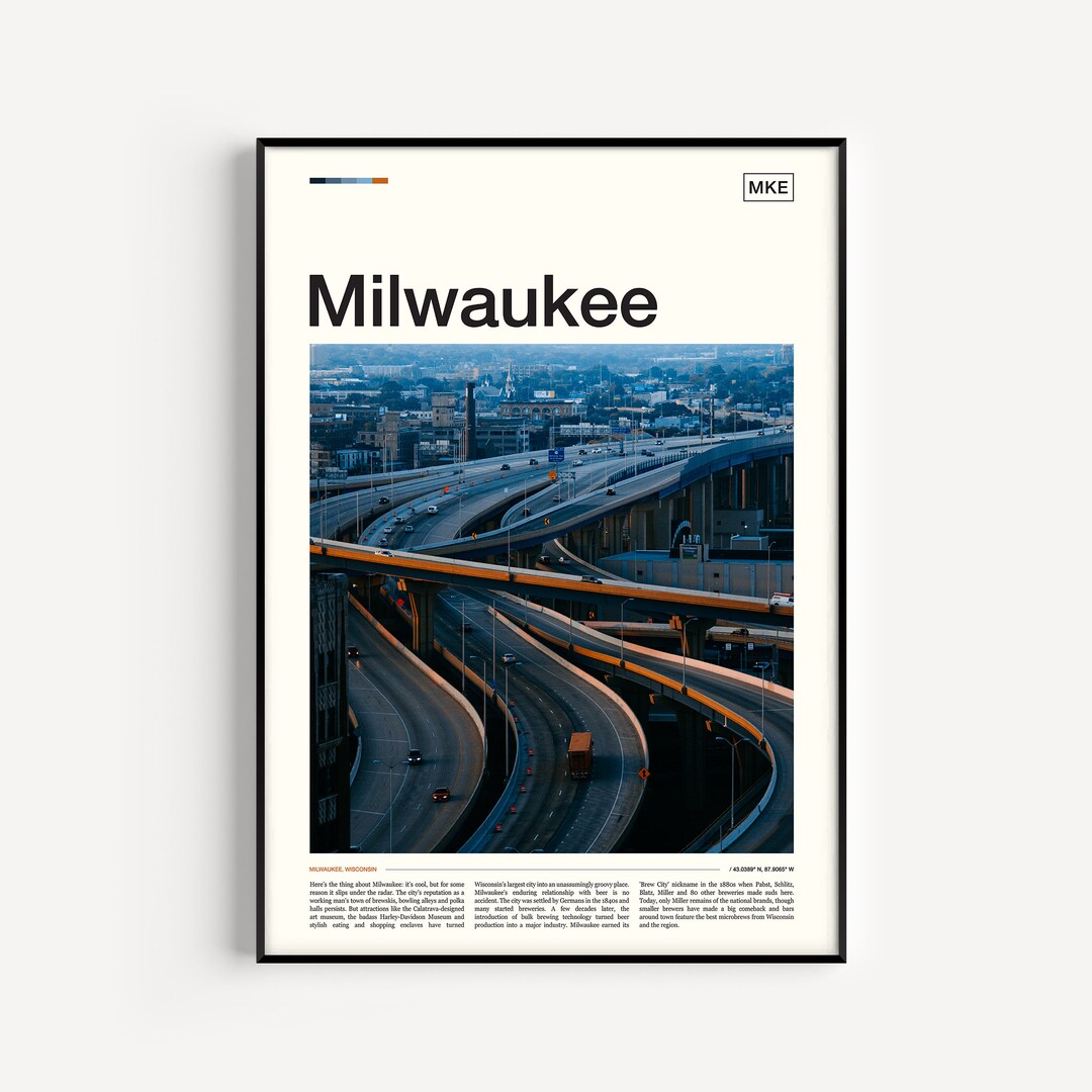 Milwaukee Print Milwaukee Poster Milwaukee Wall Art Etsy