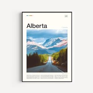 Alberta Poster Druck, Malerische Kanada Landschaft Wandkunst für Naturliebhaber, Rustikales Geschenk für Entdecker und Wanderer