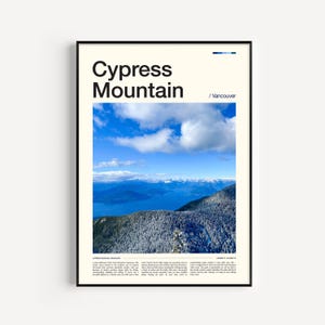 Cypress Mountain Print, Cipres Mountain Poster, Cypress Mountain Art Print, Cypress Mountain Wall Art, Vancouver Wall Art, Vancouver Print