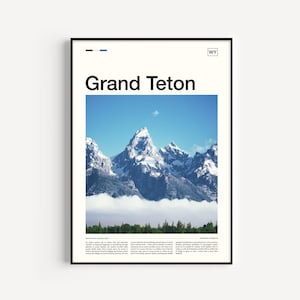 Grand Teton Print, Grand Teton Poster, Grand Teton National Park, Grand Teton Art, Grand Teton Wall Art, Wyoming Poster, Wyoming Print