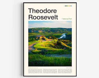 Theodore Roosevelt National Park Poster: North Dakota Travel Print