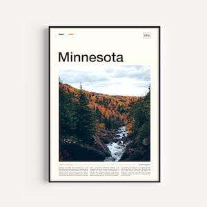 Minnesota Print, Minnesota Décor, Minnesota Wall Art, Minnesota Poster, Minnesota Travel, Minnesota Art, Minnesota Gift, Travel Poster