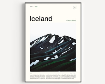 Iceland Mountain Landscape Print: Travel Wall Art