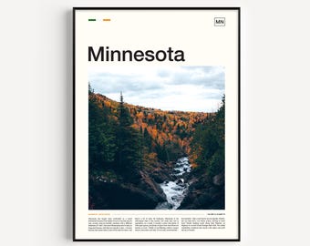 Minnesota Print, Minnesota Décor, Minnesota Wall Art, Minnesota Poster, Minnesota Travel, Minnesota Art, Minnesota Gift, Travel Poster
