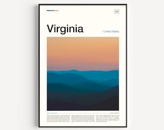Virginia Travel Poster, Landscape Art Print