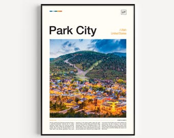 Park City Utah Art Print, Ski Town Travel Poster