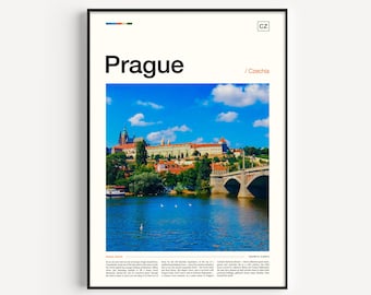Prague Skyline Art Print, Czech Republic Travel Poster