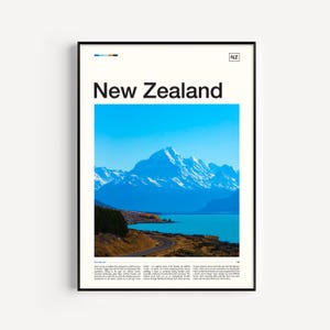 Neuseeland Reise Poster, Kunstdruck für Wohnkultur, Wandkunstwerk, Fernweh Dekoration und Reisegeschenk
