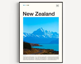 New Zealand Travel Poster, Art Print for Home Decor, Wall Artwork, Destination Print, Wanderlust Decor, and Travel Gift