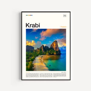Krabi Thailand, Thailand Travel, Thailand Art, Thailand Poster, Thailand Print, Thailand Wall Art, Thailand Wall Decor, Krabi Poster