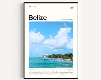 Stampa fotografica di viaggio del Belize, arte murale costiera caraibica