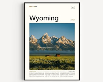 Grand Teton Print: Wyoming Travel Poster, Mountain Landscape Art